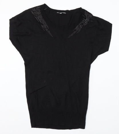 Womens UK Size S Mia Moda Black Pullover Jumper