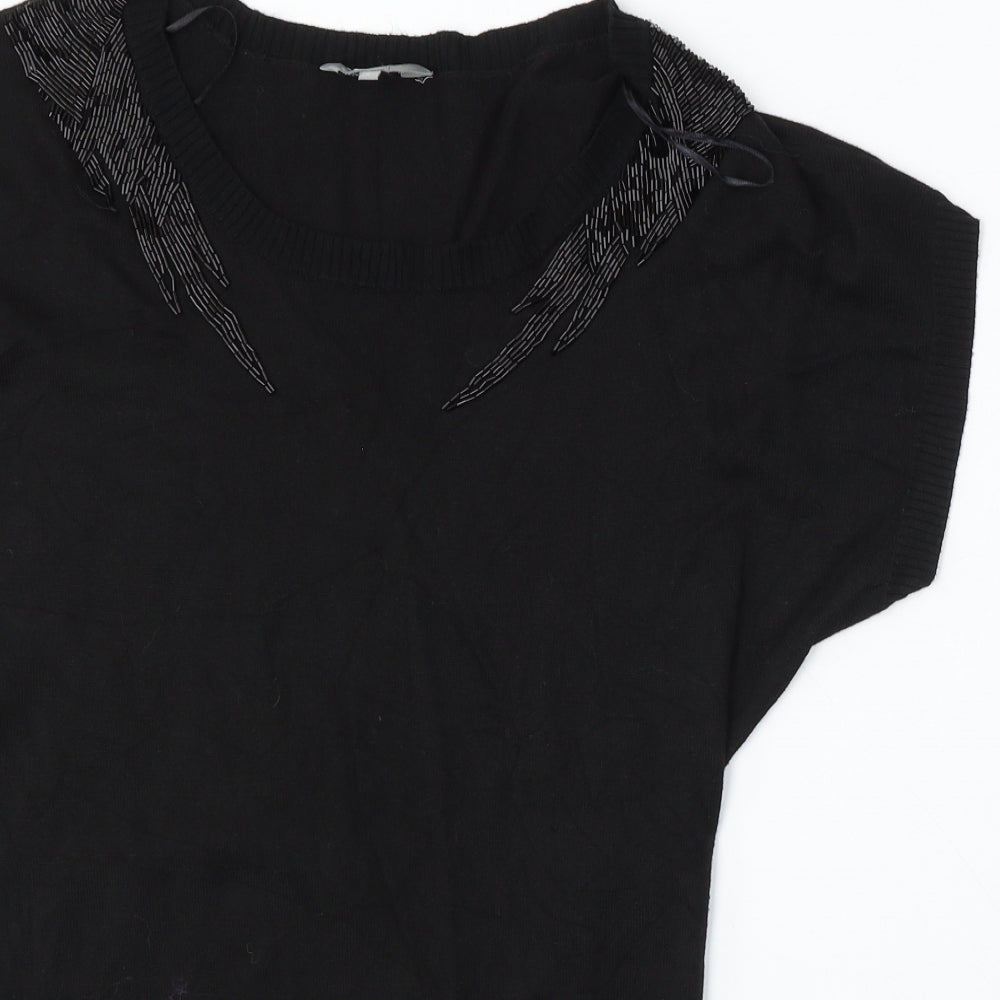 Womens UK Size S Mia Moda Black Pullover Jumper