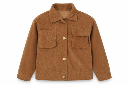 SHEIN Girls Brown Jacket Size 7-8 Years Button