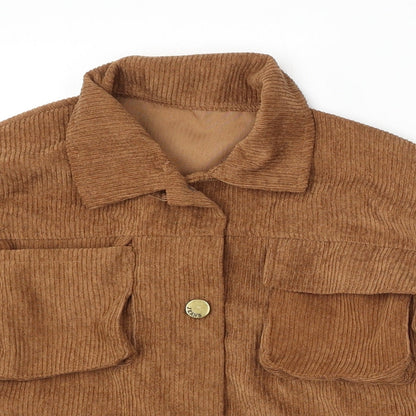 SHEIN Girls Brown Jacket Size 7-8 Years Button