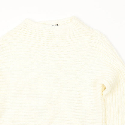Full Circle Womens Ivory Round Neck Polyester Pullover Jumper Size M