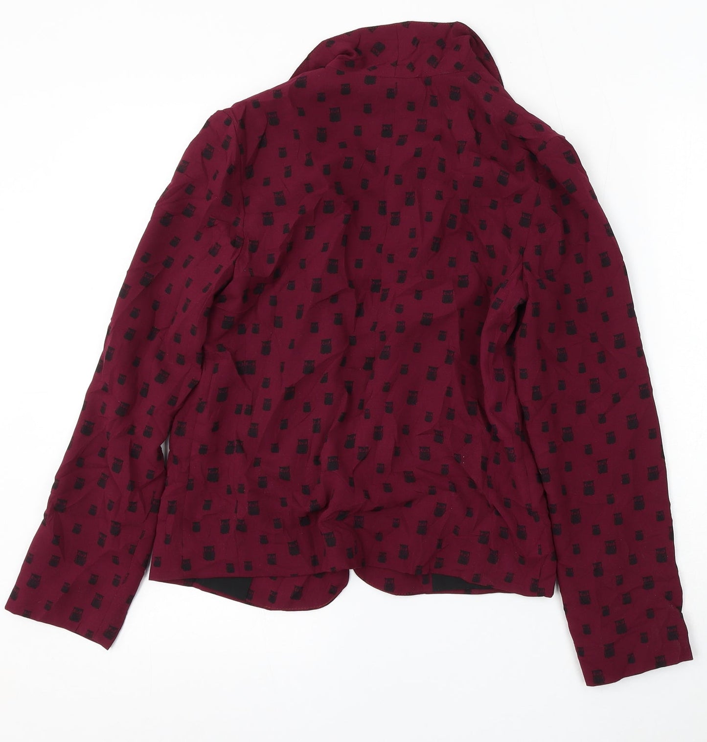 Atmosphere Womens Purple Geometric Polyester Jacket Blazer Size 8