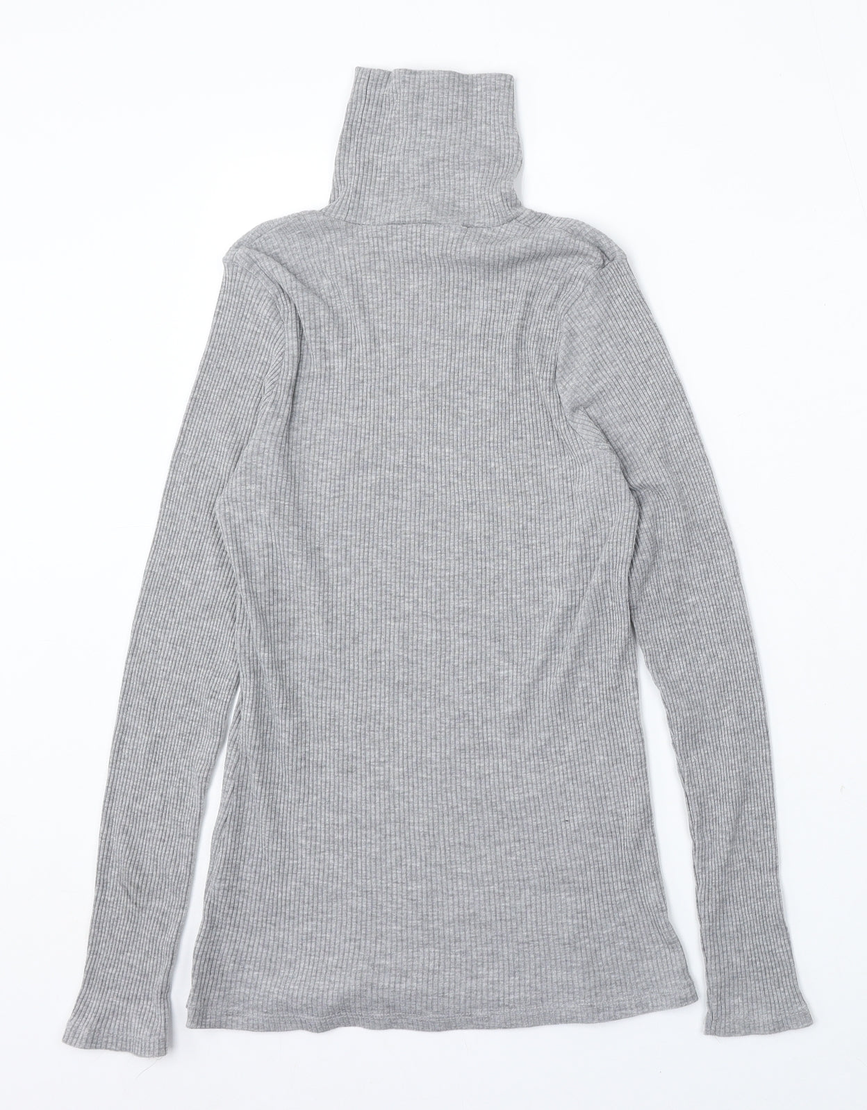 George Womens Grey Mock Neck Polyester Pullover Jumper Size 14