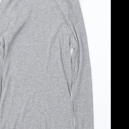 George Womens Grey Mock Neck Polyester Pullover Jumper Size 14