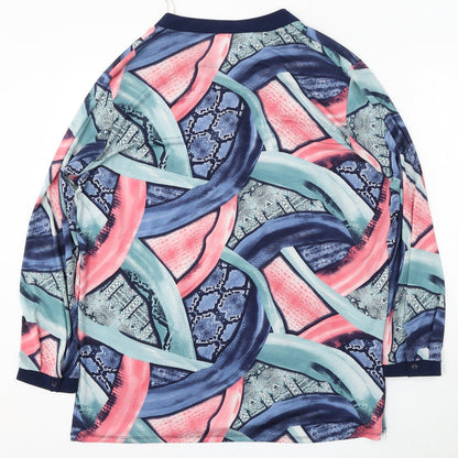 Gerard Womens Multicoloured V-Neck Geometric Polyester Cardigan Jumper Size 18