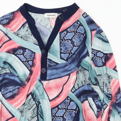 Gerard Womens Multicoloured V-Neck Geometric Polyester Cardigan Jumper Size 18