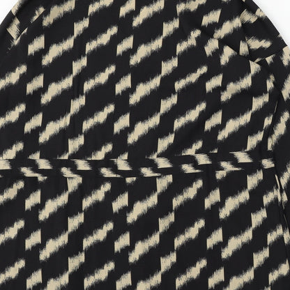 Primark Womens Black V-Neck Geometric Polyester Pullover Jumper Size 16