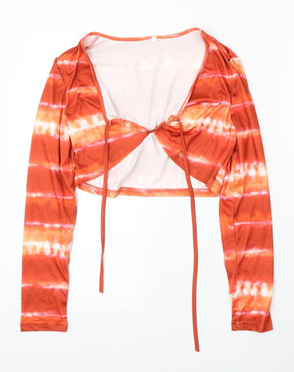 Womens UK Size S Preworn Orange Camisole Blouse