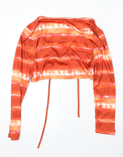 Womens UK Size S Preworn Orange Camisole Blouse