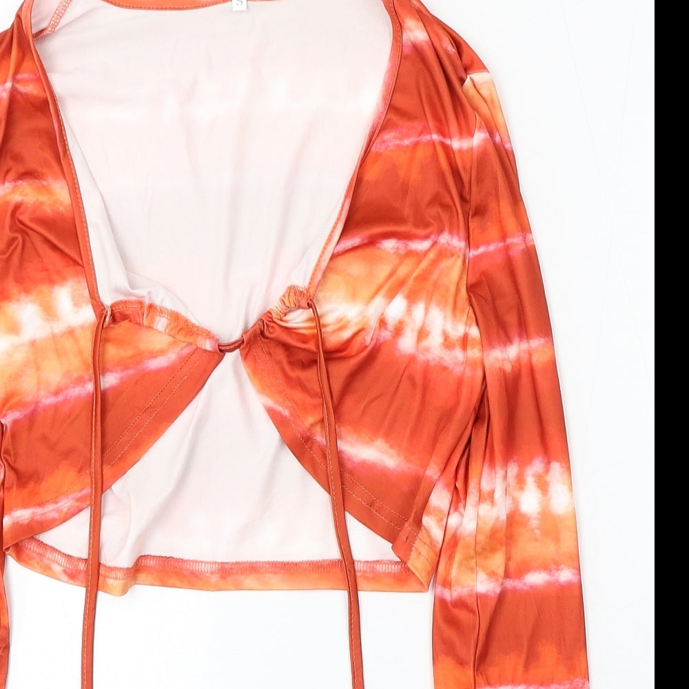 Womens UK Size S Preworn Orange Camisole Blouse