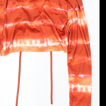 Womens UK Size S Preworn Orange Camisole Blouse