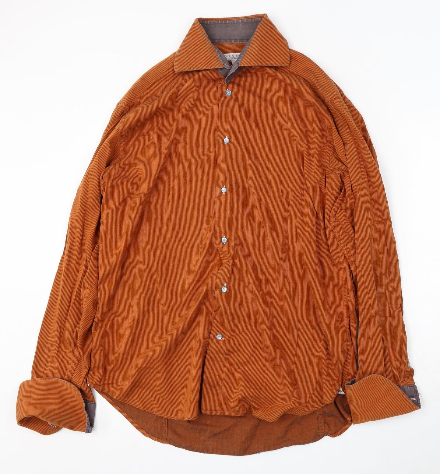 Mens UK Size 17 Coton Doux Orange  Button-Up Long Sleeve Casual Shirt