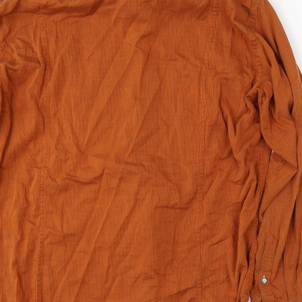 Mens UK Size 17 Coton Doux Orange  Button-Up Long Sleeve Casual Shirt