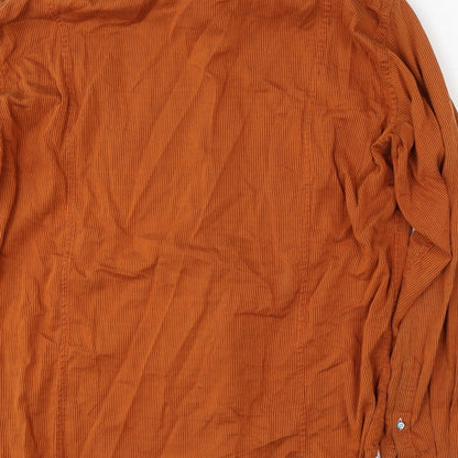 Mens UK Size 17 Coton Doux Orange  Button-Up Long Sleeve Casual Shirt
