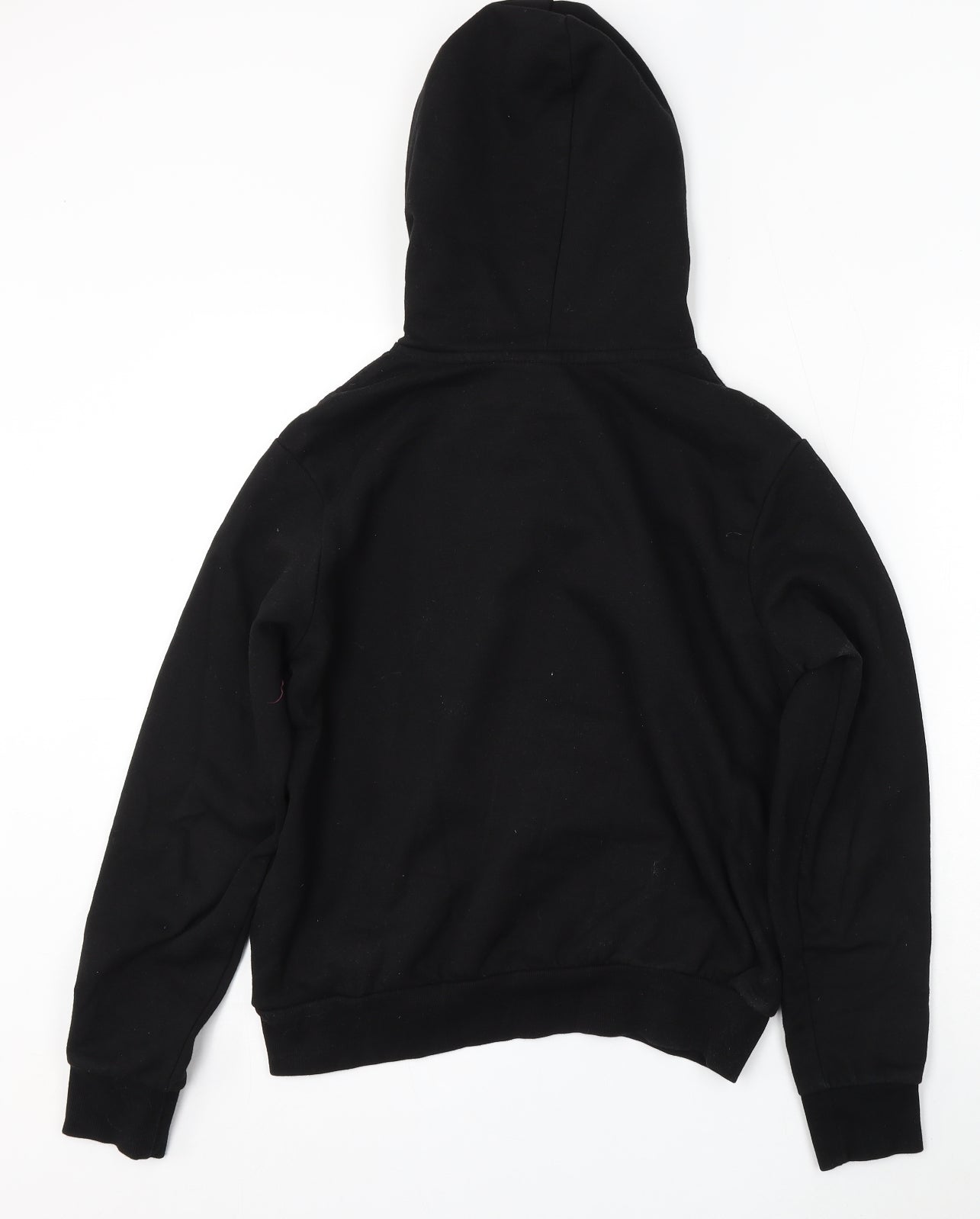 H&M Womens Black Cotton Pullover Hoodie Size S Tie