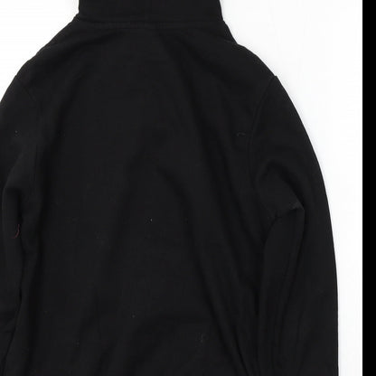 H&M Womens Black Cotton Pullover Hoodie Size S Tie