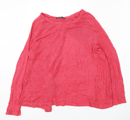 Shana Womens Red Round Neck Viscose Pullover Jumper Size L