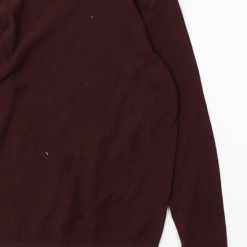 F&F Womens Red Round Neck Cotton Pullover Jumper Size M