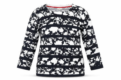 Country Casuals Womens Blue Round Neck Geometric Cotton Pullover Jumper Size L