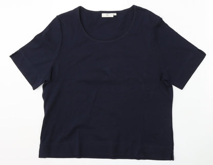 CC Womens Blue Cotton Basic T-Shirt Size XL Round Neck