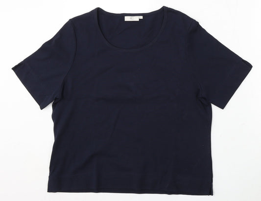 CC Womens Blue Cotton Basic T-Shirt Size XL Round Neck