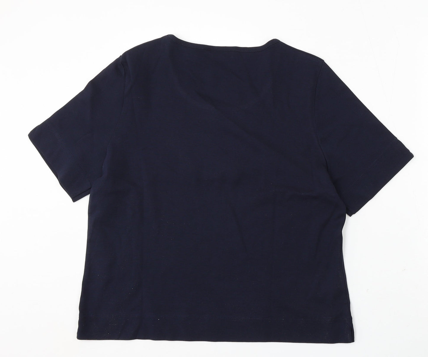 CC Womens Blue Cotton Basic T-Shirt Size XL Round Neck