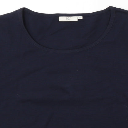 CC Womens Blue Cotton Basic T-Shirt Size XL Round Neck