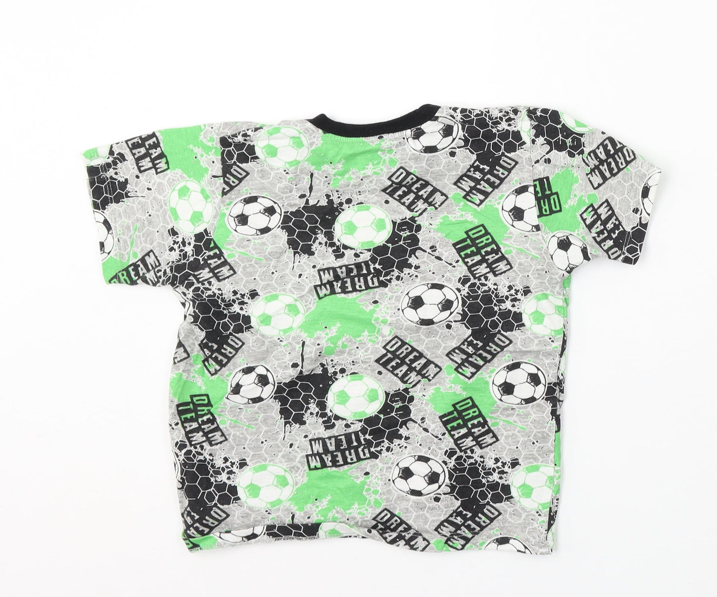 Kids Boys Multicoloured Geometric Cotton Basic T-Shirt Size 9-10 Years Round Neck - football
