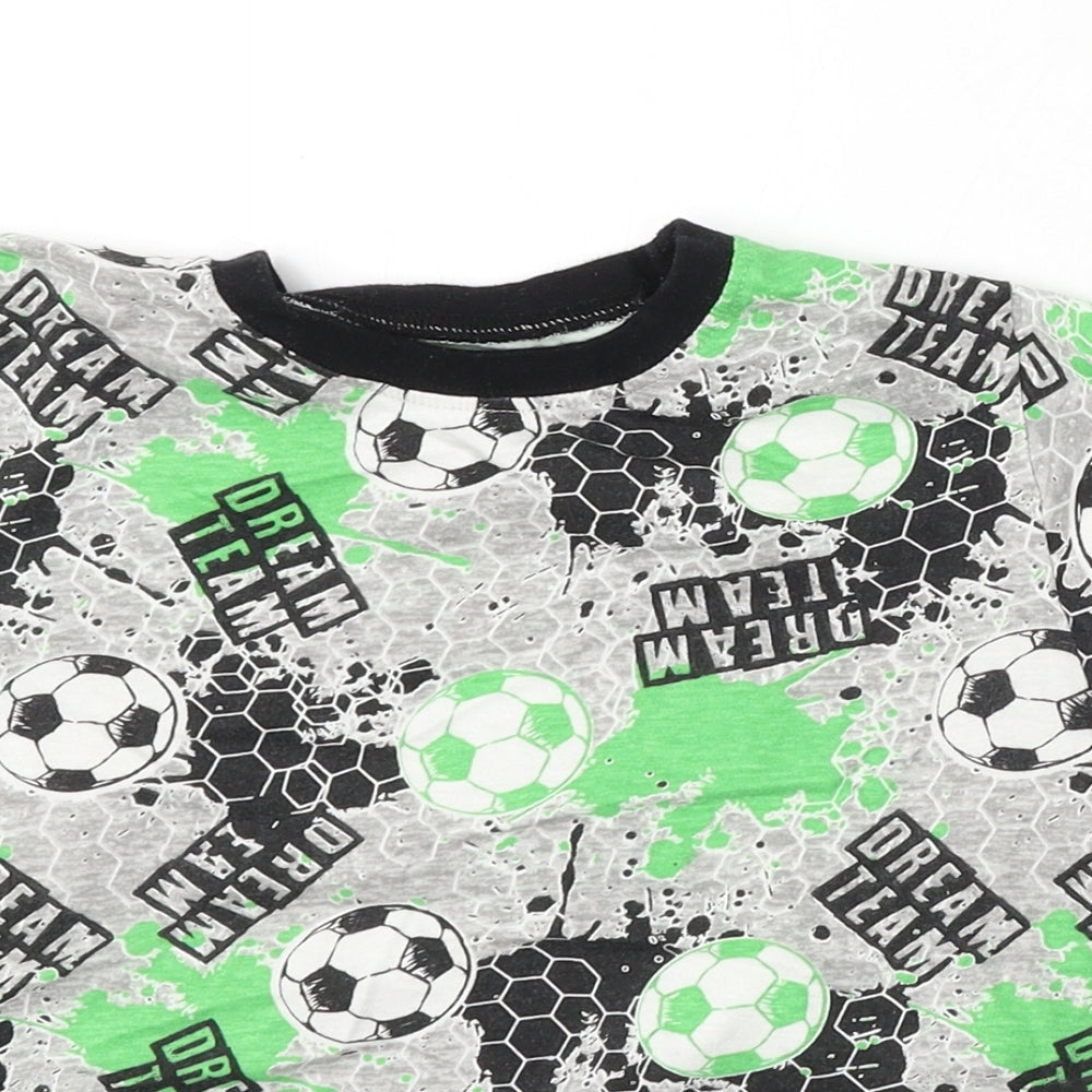 Kids Boys Multicoloured Geometric Cotton Basic T-Shirt Size 9-10 Years Round Neck - football
