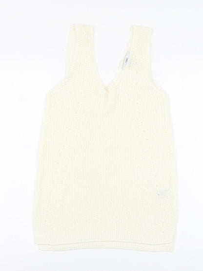 Womens UK Size 10 NEXT Ivory Basic T-Shirt