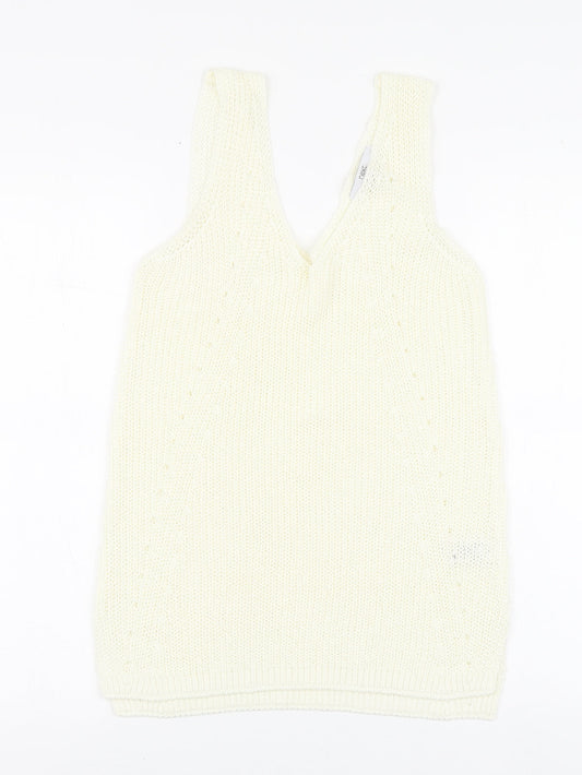 Womens UK Size 10 NEXT Ivory Basic T-Shirt