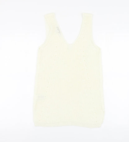 Womens UK Size 10 NEXT Ivory Basic T-Shirt