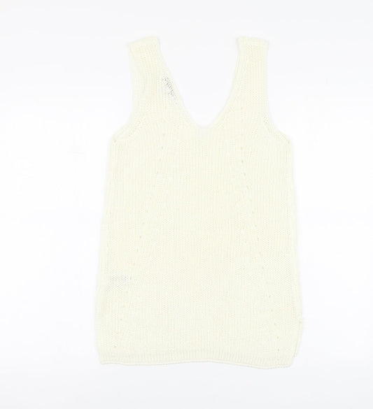 Womens UK Size 10 NEXT Ivory Basic T-Shirt