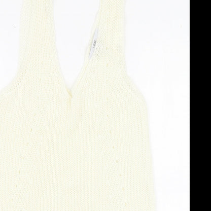 Womens UK Size 10 NEXT Ivory Basic T-Shirt