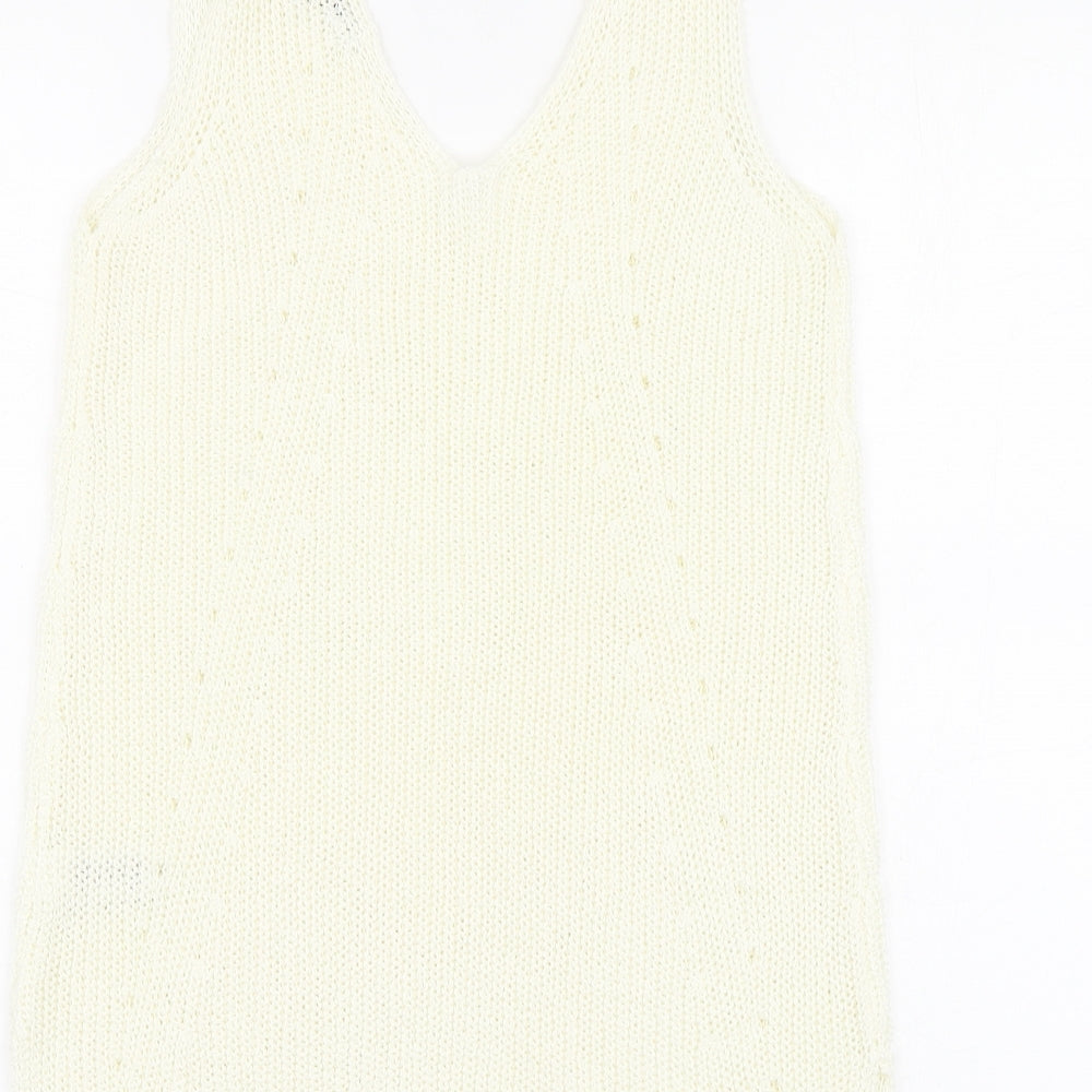 Womens UK Size 10 NEXT Ivory Basic T-Shirt
