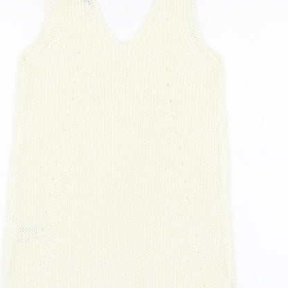 Womens UK Size 10 NEXT Ivory Basic T-Shirt
