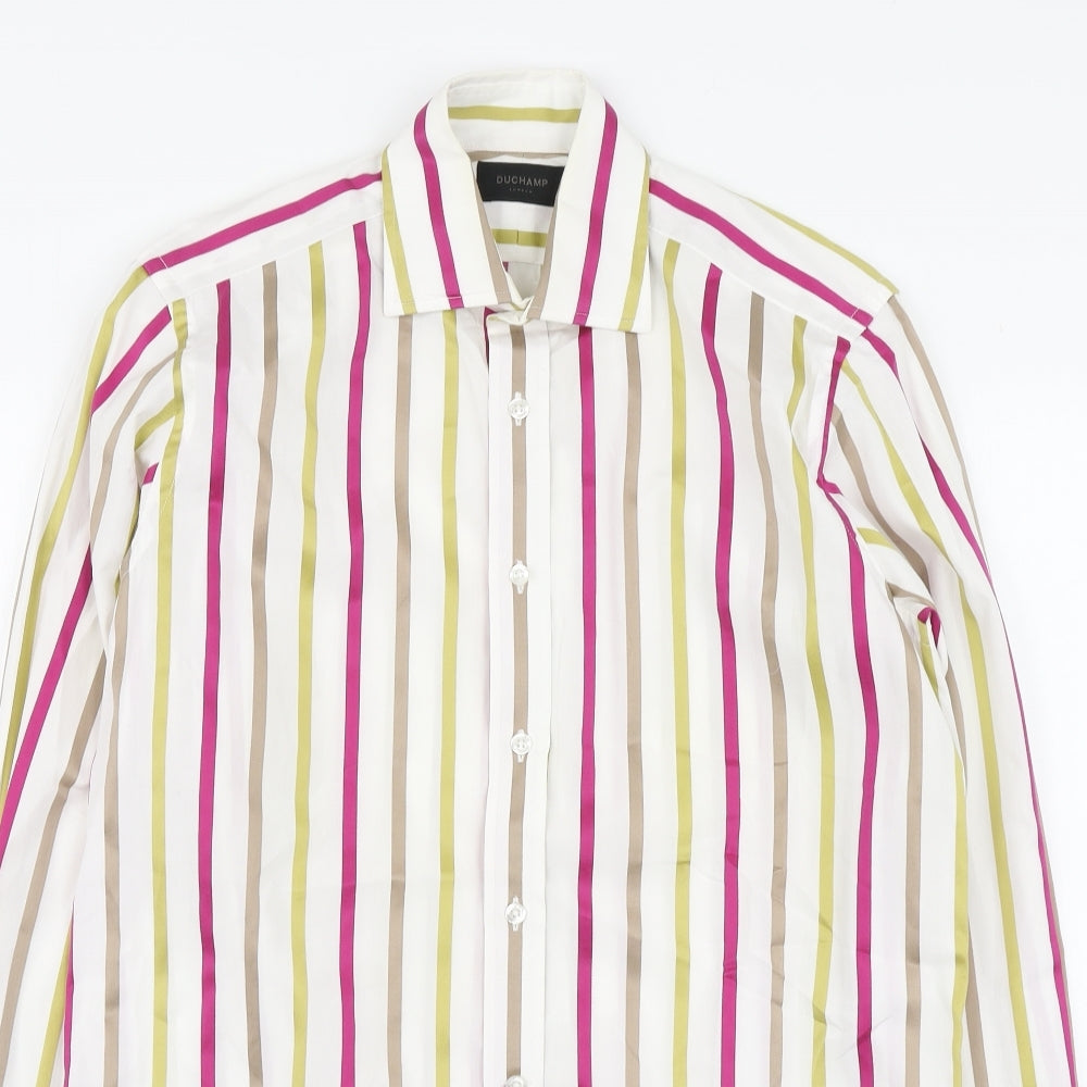 Mens UK Size 15 Duchamp Multicoloured  Button-Up Long Sleeve Casual Shirt