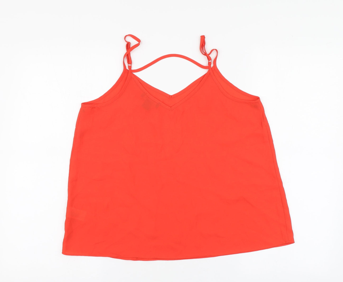 Primark Womens Orange Polyester Basic Blouse Size 12 Round Neck