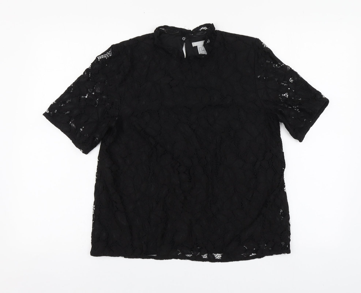 Womens UK Size M H&M Black Basic Blouse