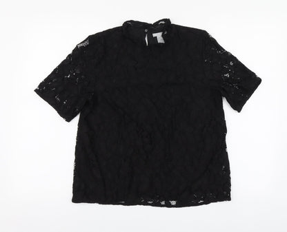 Womens UK Size M H&M Black Basic Blouse