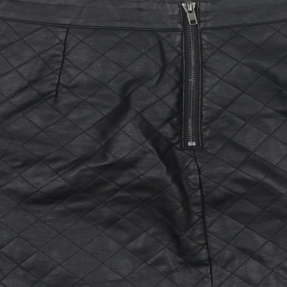 Very Womens Black Polyurethane Mini Skirt Size 10