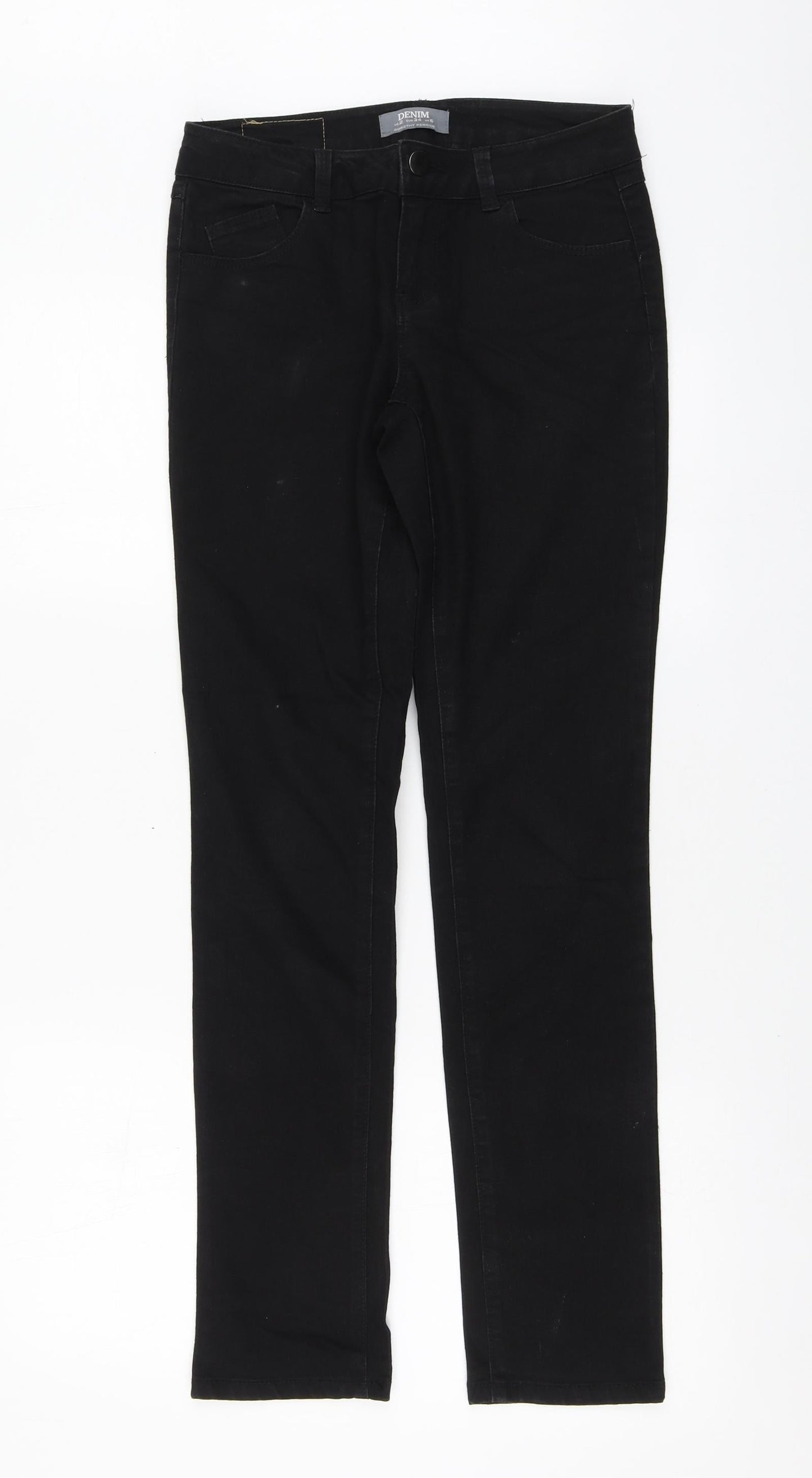 Dorothy Perkins Womens Black Cotton Mom Jeans Size 6 L29 in Regular
