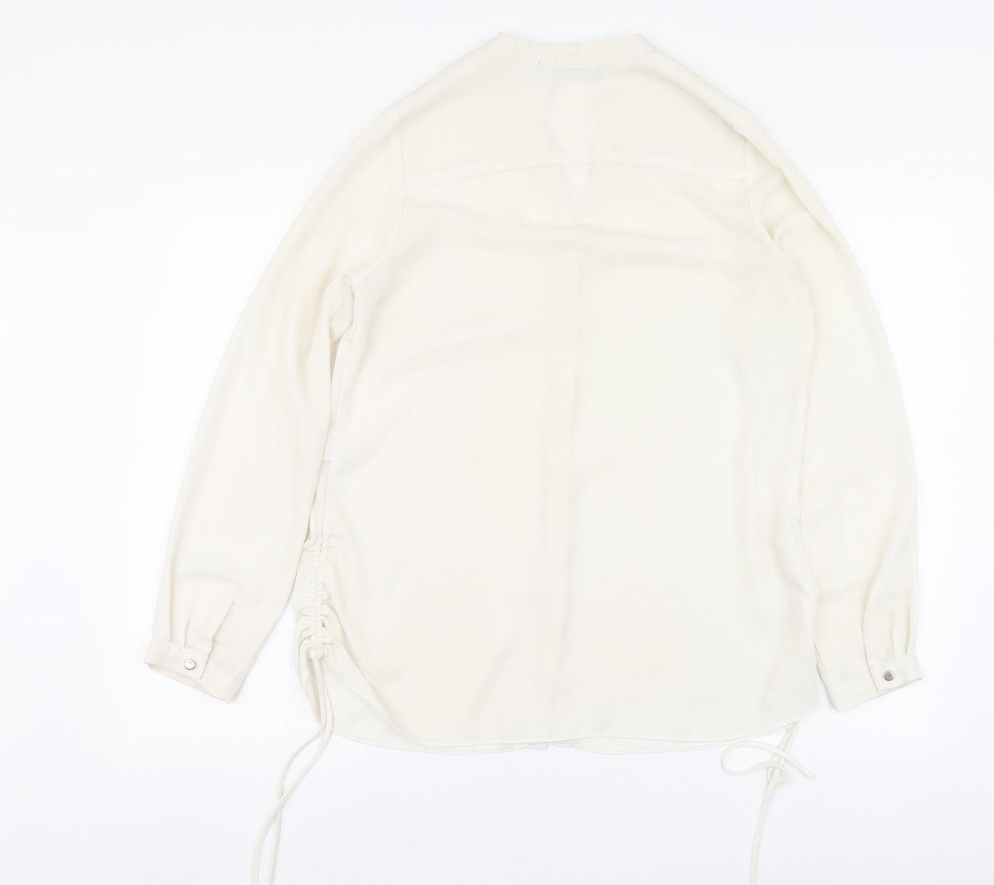 Coercion Womens Beige Polyester Basic Blouse Size S V-Neck
