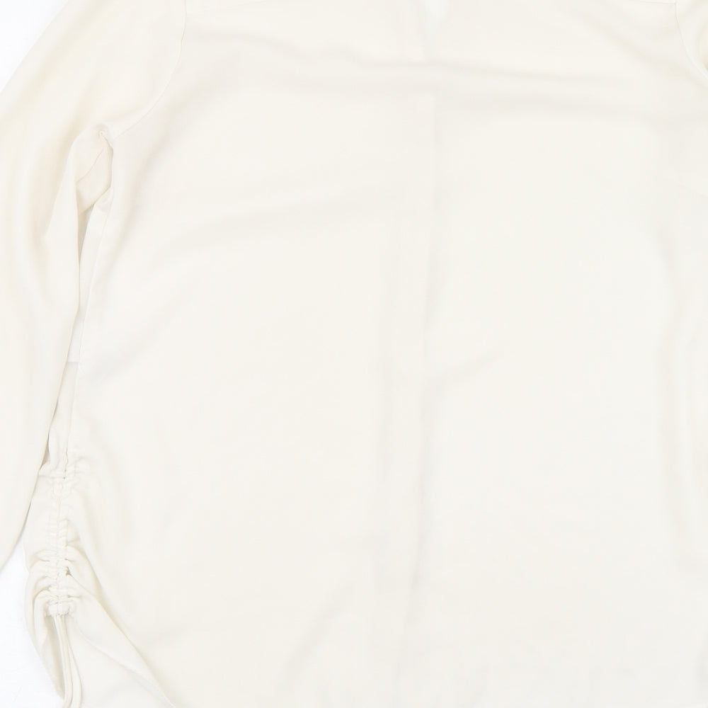 Coercion Womens Beige Polyester Basic Blouse Size S V-Neck