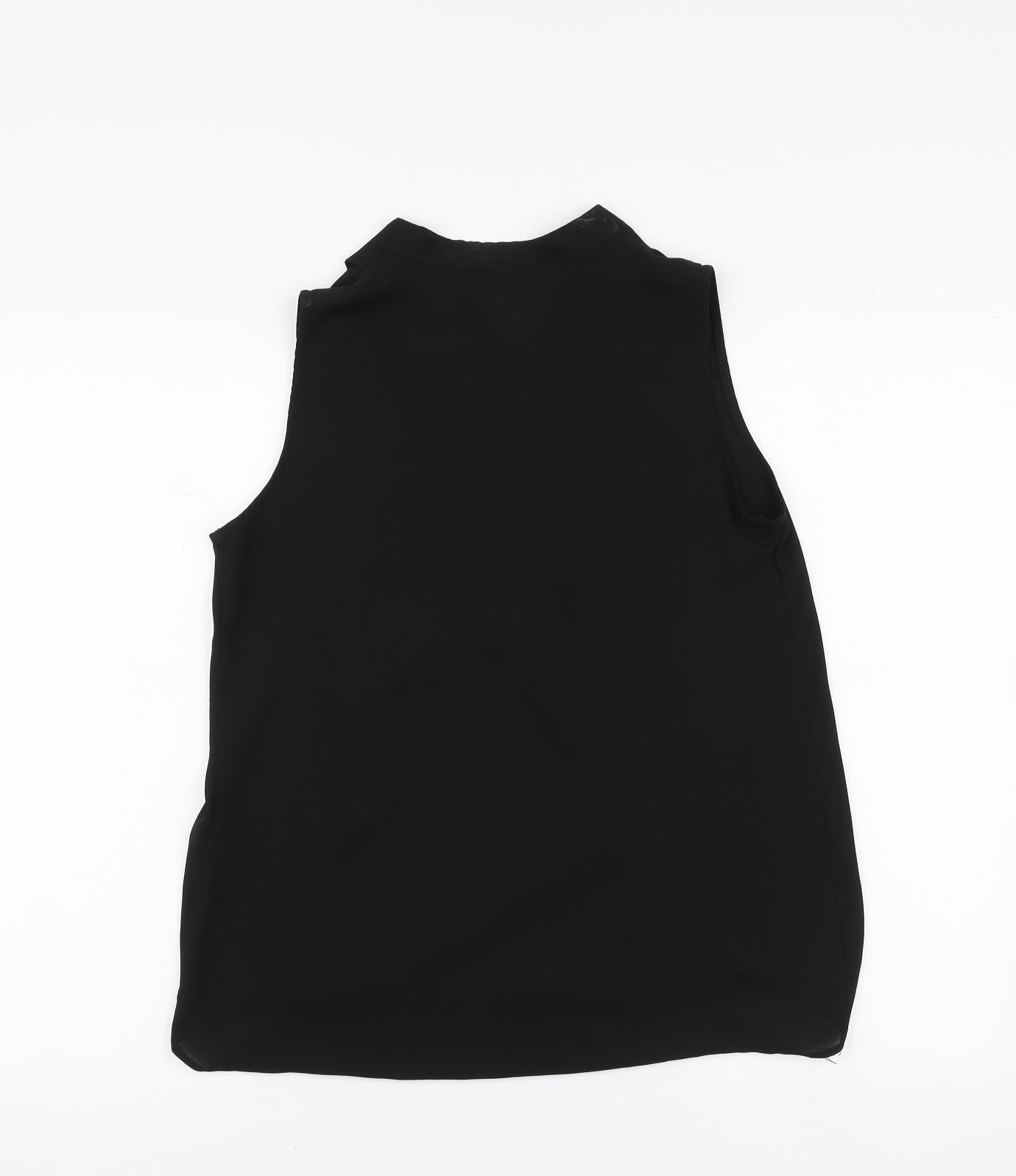 Paraphrase Womens Black Polyester Basic Blouse Size S V-Neck