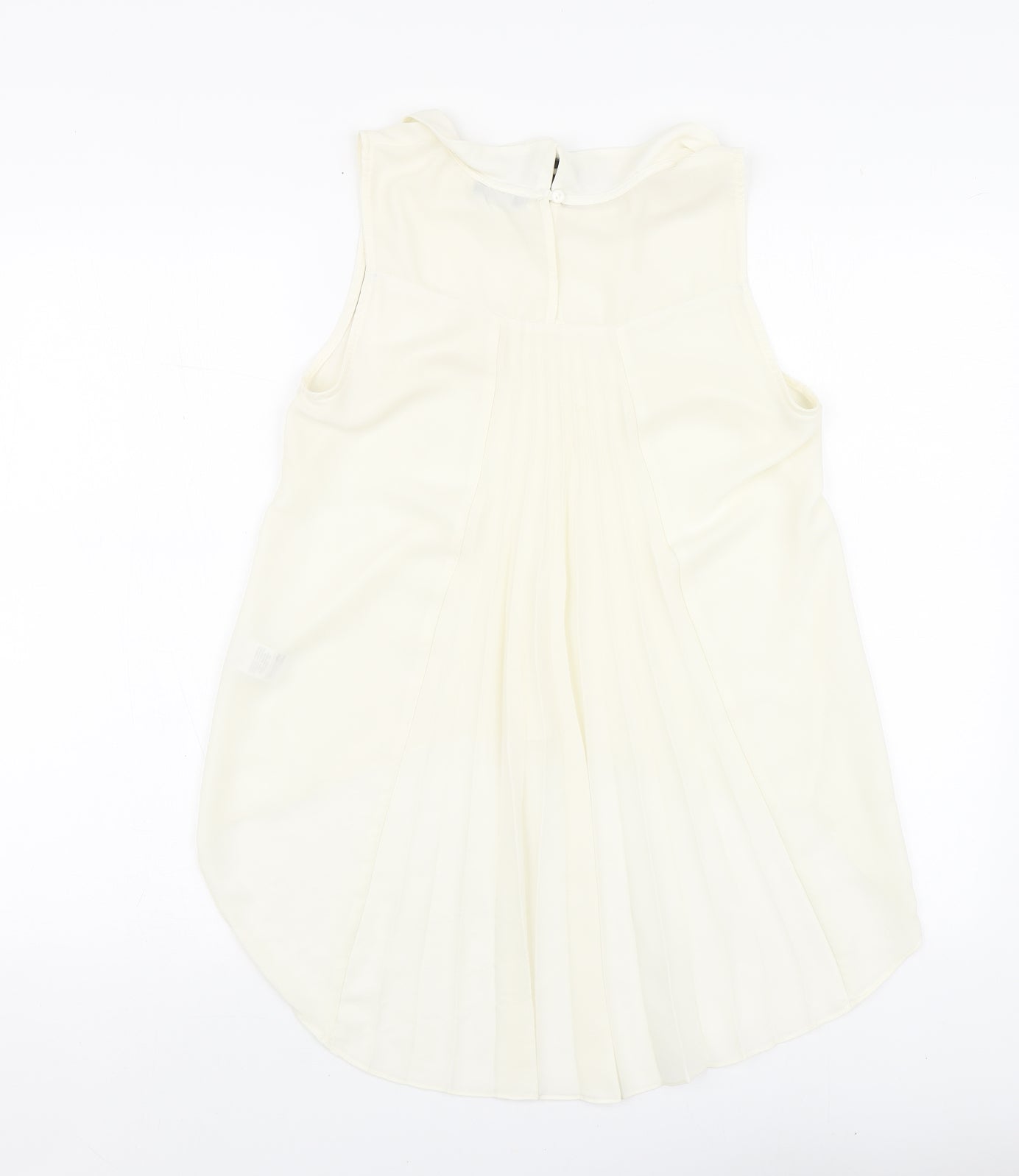 F&F Womens Ivory Polyester Basic Blouse Size 8 Round Neck