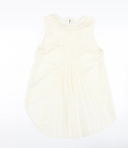 F&F Womens Ivory Polyester Basic Blouse Size 8 Round Neck