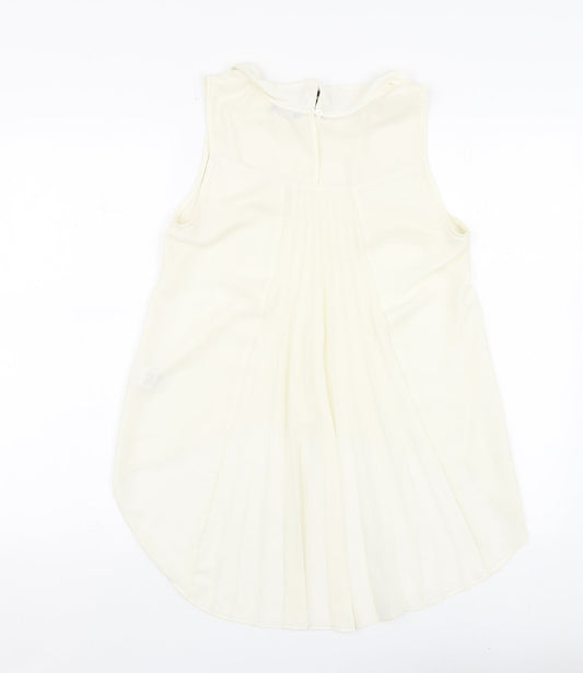 F&F Womens Ivory Polyester Basic Blouse Size 8 Round Neck