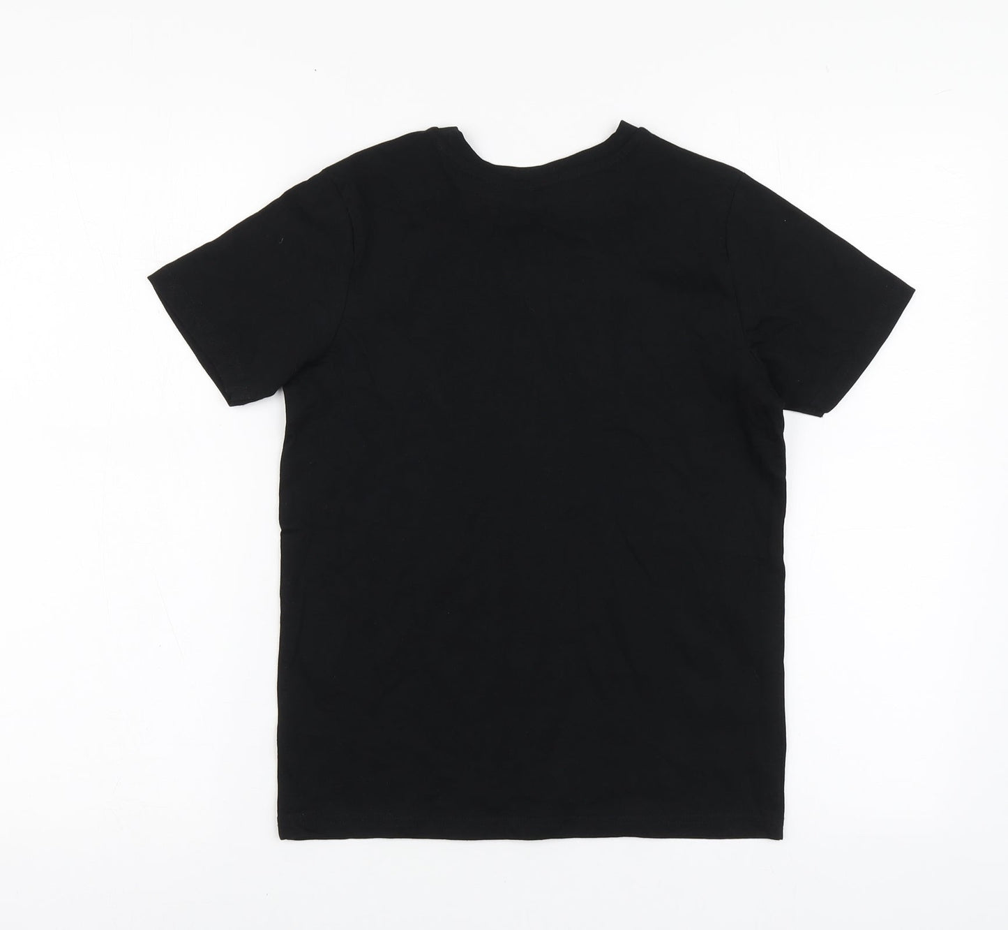 George Boys Black Geometric Cotton Basic T-Shirt Size 9-10 Years Round Neck