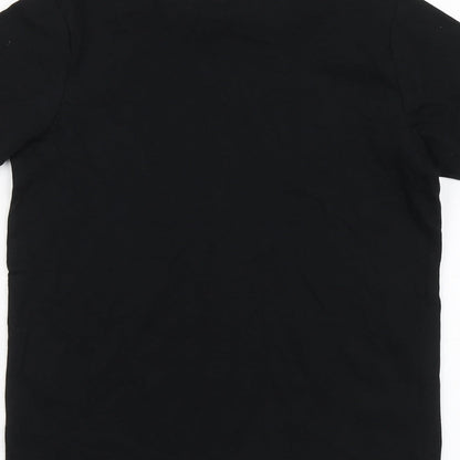 George Boys Black Geometric Cotton Basic T-Shirt Size 9-10 Years Round Neck